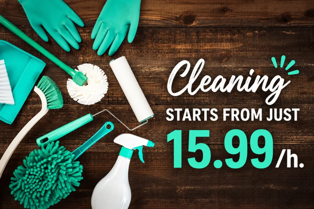 Cleaning starts from just £15.99 per hour